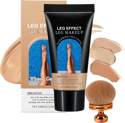 Fond de teint imperméable pour jambes et corps, avec pinceau - Pas de transfert - Longue tenue - Meilleure offre