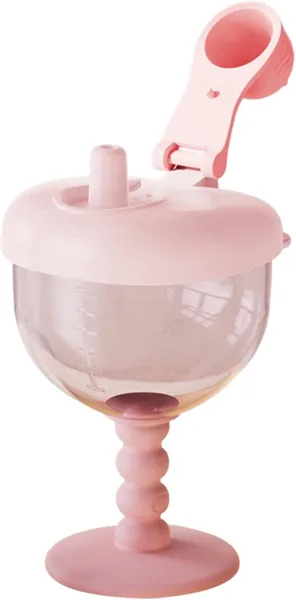 Sippy Cup- Leak-Proof Travel Sippy Cup for 12 Months and Up | Easy-to-Measure Graduations, Elegant Wine Glass Design | Odorless DrinkingCup, PP Material, 180ml