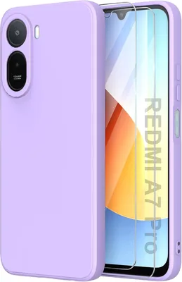 MOONESS Fodral för Xiaomi Redmi A7 Pro 4G, silikon och härdat glas - lila