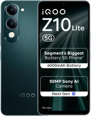 iQOO Z10 Lite 5G (साइबर ग्रीन 2026, 4GB RAM, 64GB स्टोरेज) - 46% ऑफ़
