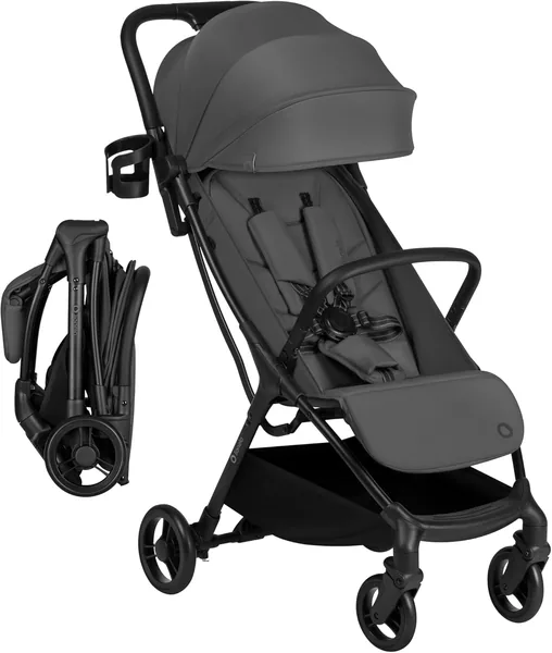 Lionelo Agia: Silla de Paseo Ligera, Pliegue Fácil con una Mano, hasta 22 kg, Posición Recostada, Asiento Amplio, Amortiguación, Grande - 11% Descuento