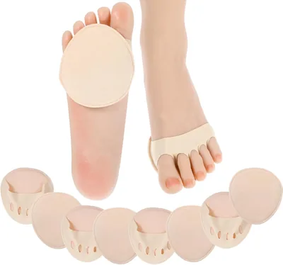 Ball of Foot Cushion Socks - 4 Pairs Reusable Toe Pads