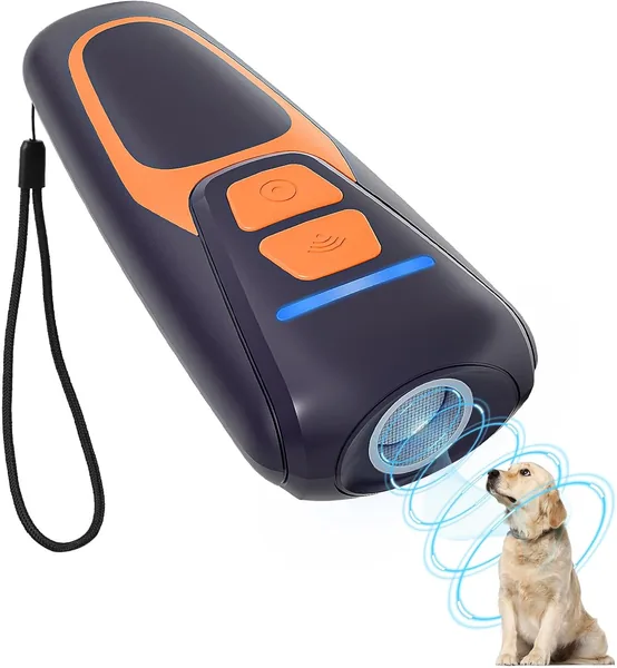 Honey Paws Anti-Bark para perros: Dispositivo repelente de ultrasonido seguro y humano a prueba de ladridos, portátil y recargable