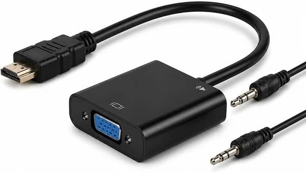 Adaptador HDMI para VGA 1080p Full HD com Áudio P2 - 20cm Plug & Play