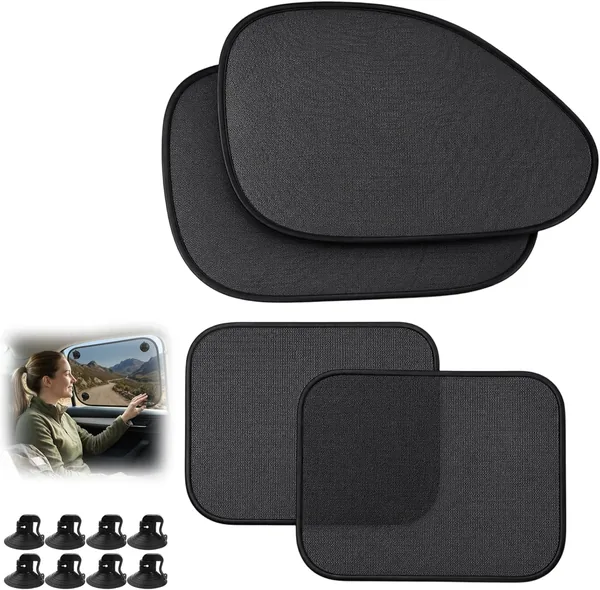 4-Piece Car Window Shades - 8 Suction Cups Best Deal