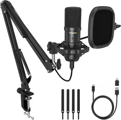 TONOR PC Microphone with Boom Arm Kit