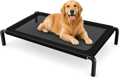 Qpets® ऊँचाई वाला डॉग बेड, आउटडोर पेट बेड बड़े आकार के डॉग्स और कैट्स के लिए, पोर्टेबल कूलिंग पेट कॉट टिकाऊ गर्मियों के लिए