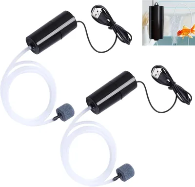 2PCS Aquarium Air Pump, Silent USB Fish Tank Oxygen B/ubbler