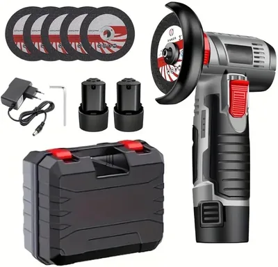 Mini Bohrschleifer 12 V, kabellos mit 76 mm Schleifkopf, 2x 1500 mAh Batterien und 5 Scheiben, 19500 U/min - 81% Rabatt