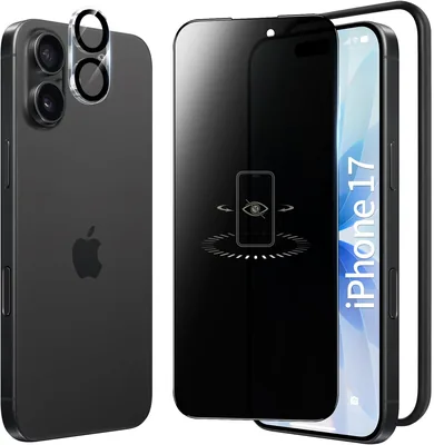 iPhone 17用 アンチスパイ ガラスフィルム + カメラ保護 [アンチスパイアイ/AGC旭ガラス/9H硬度] 衝撃防止