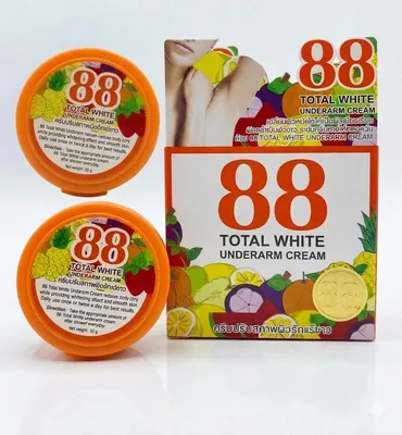 88 Total White Underarm Brightening Cream 2PCS COMBO PACK - Vitamin B3 & Licorice Extract for Dark Armpits