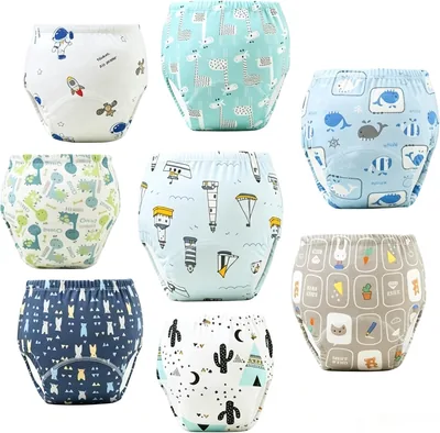 Calzon Entrenamiento para Niños, 8 Pzas, Absorbente, Reutilizable