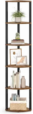 SONGMICS LBC660KD01: Unidad de Almacenamiento de Esquina con 6 Niveles, Montaje Rápido sin Herramienta, para Sala o Dormitorio - 15% de Descuento