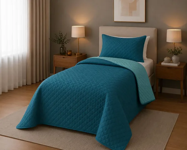 GX GARGIX Trapuntino Letto Singolo Double Face - Copriletto Trapuntato Reversibile Morbido e Leggero per Tutte le Stagioni (GX/LISB-4, Singolo)