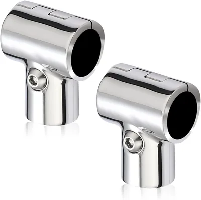 Stålplatt T-Anslutning, 3-väg Splittanslutning, Polerad Rörkoppling, Accessorier, Rörfönster för Båtar (2 stk 25mm)