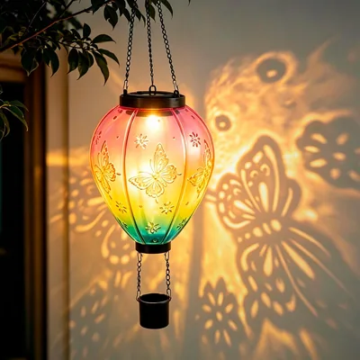 YYSWSAKY Solarlampen Solarheißluftballon mit Flammeneffekt - Buntes Windlicht für Außen, Best Deal