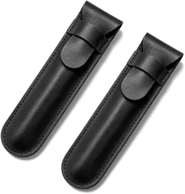 Leather Pen Pouch - 2 Pcs Set, Protective Sleeve for Fountain Pens, Office Desk Accessory (40x160mm) Best Deal