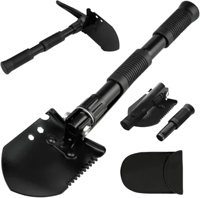 VDDGRER Mini Pala Plegable para Camping, Supervivencia con Pico, Pala Militar 3 en 1 de Acero - Mejor Oferta