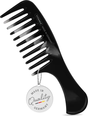 TITANIA Grobes Zinkkamm mit Griff - Entwirrungskamm für nasses und trockenes Haar - Sanft für Haarbrechungen - Ergonomisches Design