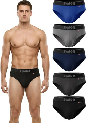 SWAGR 5 Pack Men's Cotton Underwear | Anti-Bacterial Tech | Best Deal