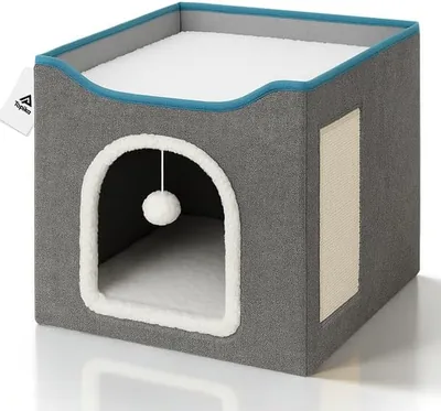 Topika Foldable Cat Bed with Scratch Pad & Toy - Best Deal