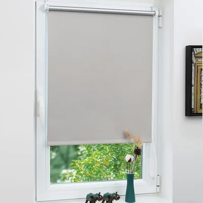 Grandekor Rollladen Verdunkelung, Kein Bohren, Grau, 85 x 200 cm, Stoffbreite 85 cm, Thermischer Klemmrollladen