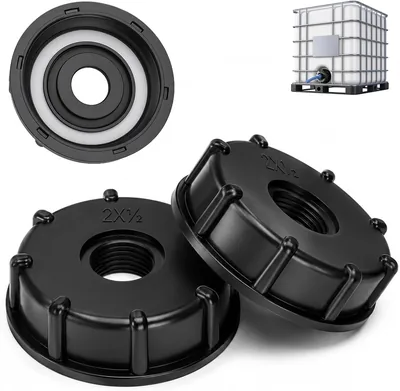 TLDBATICE 2 st IBC-adapter, tanktillbehör, lock, utloppskran, S60 x 6, tanklock, behållare