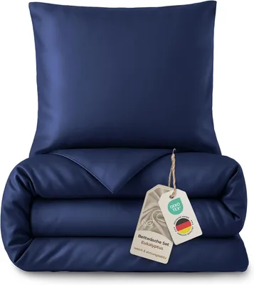Laynenburg Premium Lyocell Bettwäsche 135 x 200 cm + Kissenbezug 80 x 80 cm - 100% Lyocell Tencel aus Eukalyptus - Oeko-Tex