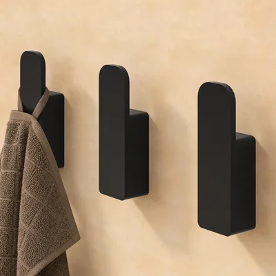 Dolvhin Handtuchhaken ohne Bohren | 3 x Edelstahl Wandhaken zum Kleben | Handtuchhalter Wand | Selbstklebender Haken für Bad