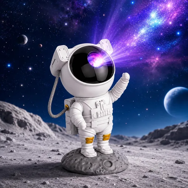 Projetor Astronauta Galáxia Premium - Luz Noturna Infantil com Estrelas Verdes e 7 Efeitos Nebulosa, Controle Remoto, Timer - Quarto Decoração Criativa Relaxante Presente para Adulto e Criança