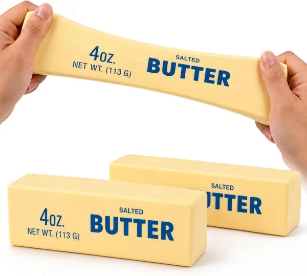 AR Trading Realistic Squishy Butter Stick Stress Toy (1 Pcs) - Stretchy TPR Sensory Fidget Squishy for Anxiety Relief, ADHD Focus, Office Desk Decompression, Funny Gag Gift for Kid