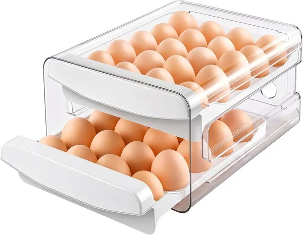 Porta Ovos para Geladeira 32 Unidades - Organizador Acrílico Transparente