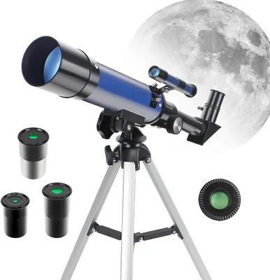 Telescope, 50mm Aperture 360mm Astronomical Refractor Telescope with Tripod Portable Scope and 3 Eye