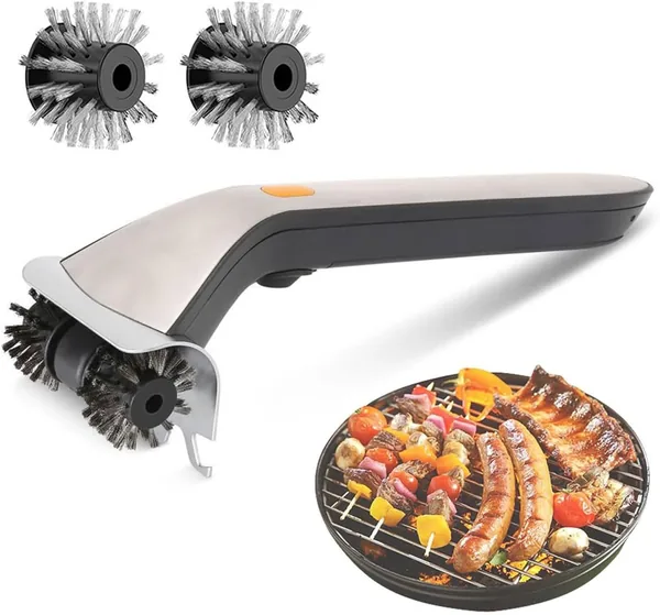 GUJKKTU Electric Grill Brush Stainless Steel with 2000RPM Speed with 500ml Water Tank & Replaceable Bristles Steam Cleaning with 16-inch Handle