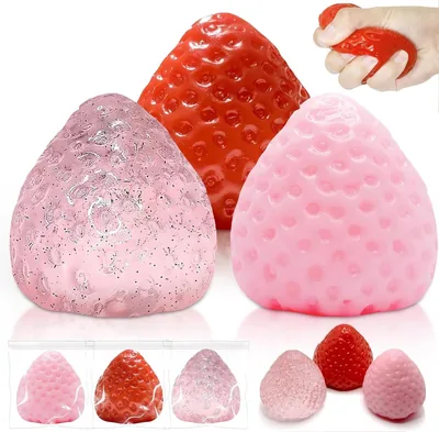 SLEEPHEAD® 3Pcs Big Squishie Strawberry Stress Toys - 42% Off
