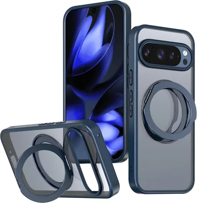 Kickstand Case med inbyggd roterande magnetisk ständer för Google Pixel 10 / Pixel 10 Pro, 360 grad roterande rin