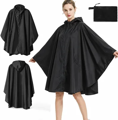 Poncho de Lluvia Impermeable con Capucha Unisex, Chubasquero Ligero Reutilizable Antiviento Antidesgarro para Hombre Mujer