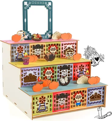 Altar de Día de Muertos LISAPRO Chico, 3 Niveles Decorativo