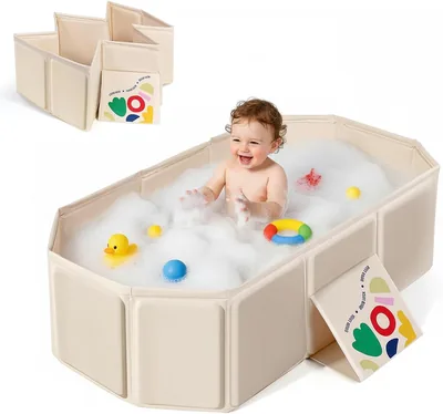 Bañera Plegable para Bebe con Aislamiento Térmico, Material PVC + Placa Compuesta, Fácil de Limpiar - Mejor Oferta