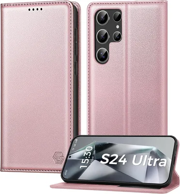 Etui na Samsung Galaxy S24 Ultra - Skórzane Pokrowiec z Klapką i Przegródkami na Karty