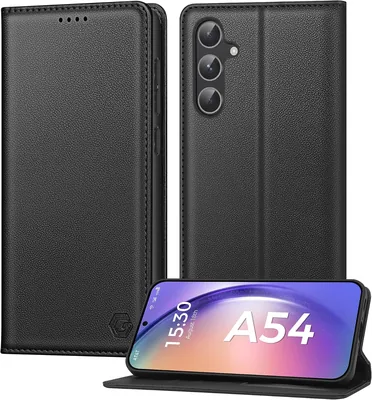 Etui na telefon Samsung Galaxy A54 5G z kieszenią na karty i stojakiem, skóra PU, klapka - Best Deal