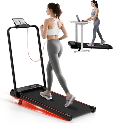 Homefitnesscode Składana Bieżnia Domowa z Nachyleniem, 3 w 1 Elektryczny Walking Pad, 1-8 km/h, Kompaktowa i poręczna Bieżnia - Najlepsza Cena