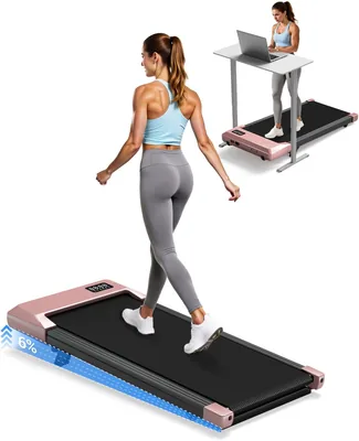 Superun Walking Pad,6% Manual Incline Walking Pad Treadmill,Under Desk Treadmill for Home Office, wi