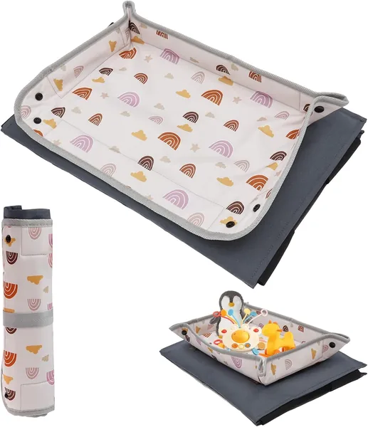 Airplane Tray Table Cover, Foldable Travel Tray Organizer
