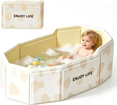 VEEKAY Baignoire pliable pour bébé, 75 x 45 x 28 cm, avec valve de drainage, portable et économisatrice d'espace, multifonctionnelle