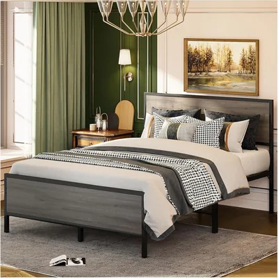Base de Cama Matrimonial Simple Wisdom con Cabecera y Pie, 1.4M, Bases de Camas con Descuento del 6%
