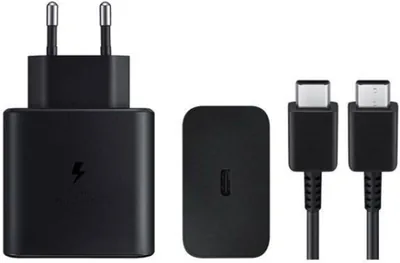 45W Fast Charger Wall Adapter with USB-C to USB-C Cable (Black, EU Plug) - Best Deal
