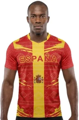 Spain Flag Sublimation T-Shirt - Red & Yellow Patriotic Tee - Sports Shirt