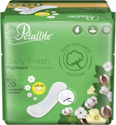 Petallite Organic Pantyliners - Lab Verified Safety (1x20)
