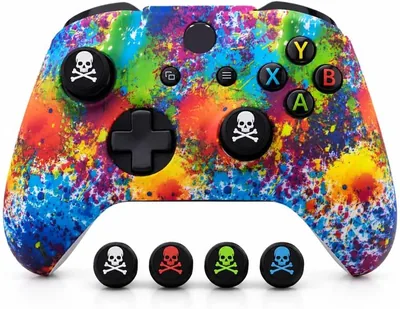 غطاء تحكم Gamer X Neon Splash مع قبضات عظمية مضادة للانزلاق، حالة وقائية متوافقة مع إكس بوكس واحد - أفضل سعر